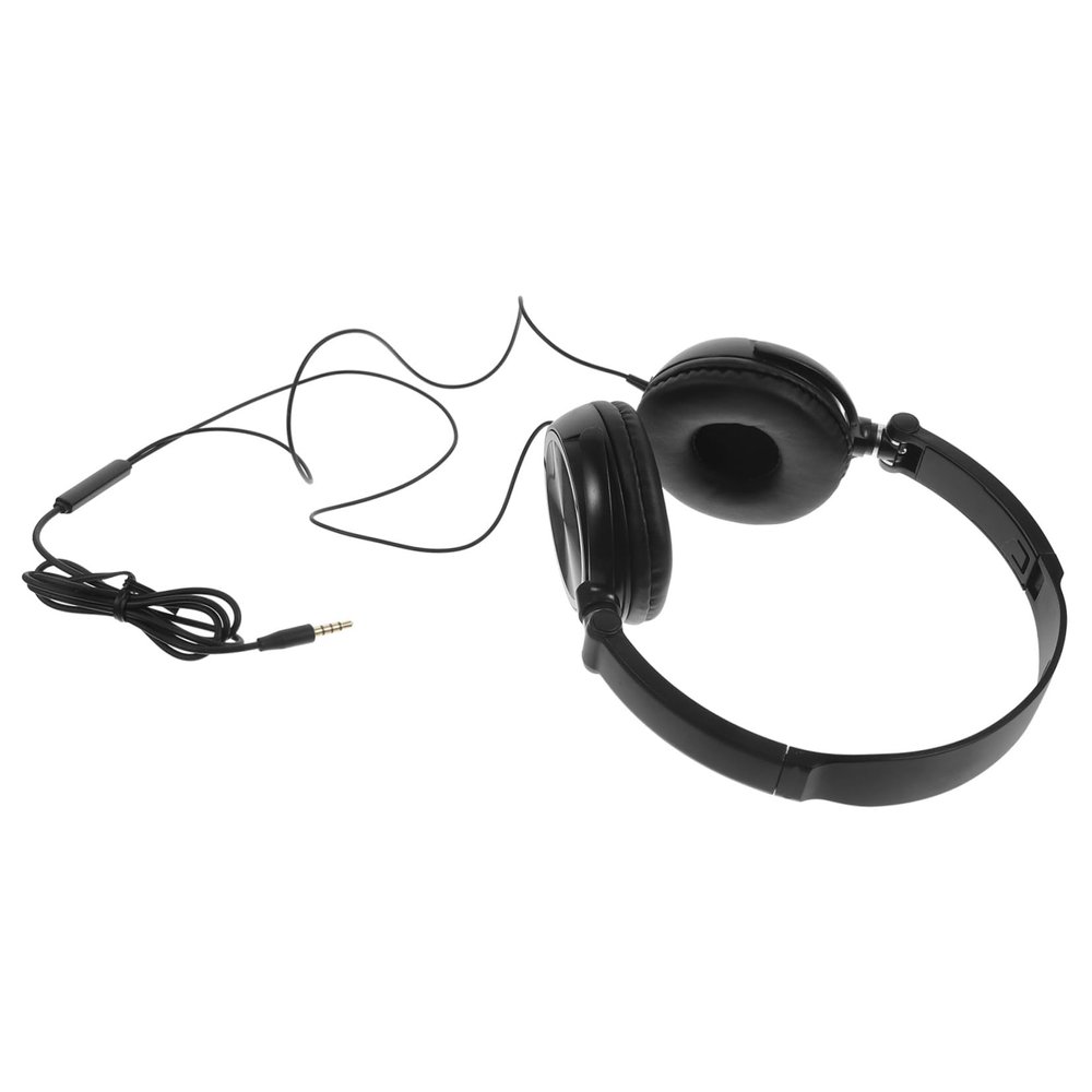 Homoyoyo Over Ear Headphones with Microphone Lightweight Foldable Headset with Volume Control for Smartphones Pc and Tablets Black