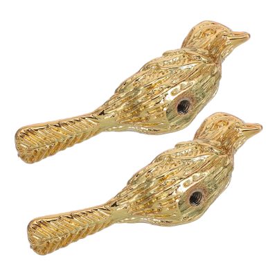 QUMIIRITY 2pcs Bird Cabinet Knobs Gold Decorative Handles for Unique Bird-Shaped Design Easy Installation for Dresser and Kitchen Furniture Zinc Alloy Pulls