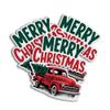 Classic Red Pickup Truck with Christmas Tree Holiday Spirit Decal Sticker for Tumbler, Mug, Laptop, Phones, Helmets, Hardhats, Car, Water Bottles view 1