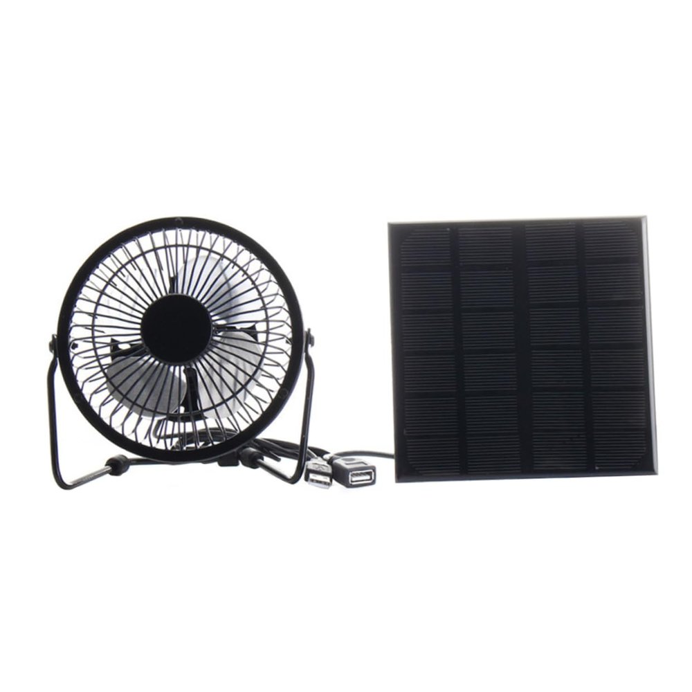 ANDRESLAD 1set Solar Panel Fan for Pets Lightweight Easy to Install for Greenhouses and Camping Solar Powered Cooling for Dogs and Cats