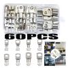 60PCS Tinned Copper SC Bare Terminals Lug Ring Seal Wire Connectors Bare Wire Cable Crimped Soldered Terminal Kit SC6-SC25(60pcs Silver) view 2