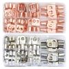 60PCS Tinned Copper SC Bare Terminals Lug Ring Seal Wire Connectors Bare Wire Cable Crimped Soldered Terminal Kit SC6-SC25(60pcs Silver) view 3