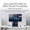 Kensington SD5900T DisplayLink Docking Station Thunderbolt 4, Quad 4K for MacBook Pro/Air M1/M2/M3/M4 with Pro and Max Chipsets, 100W PD, HDMI/DP/TB4, SD/Micro SD Card Slots - Midnight Blue (K35232NA) view 2