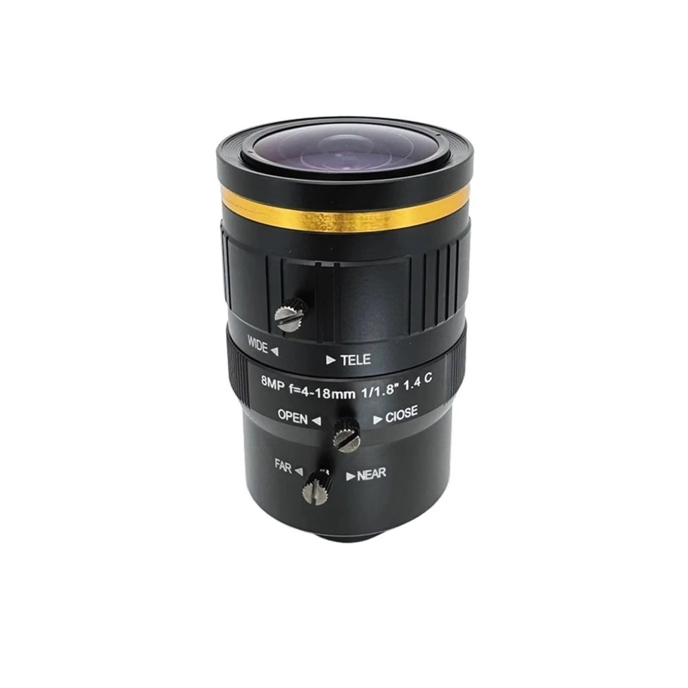 HD 4K 8 Megapixel C Mount Varifocal CCTV Lens 4-18mm Apertuer F1.4 Format 1/1.8 for Surveillance Cameras