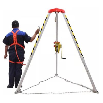 Heavy Duty Confined Space Entry Kit - Load Safety Tripod Rescue with Fitting, Falling Protector Bracket for Underground Pipe, Tunnel, Working in High Places
