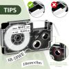 GREENCYCLE 4PK Compatible for XR-18WE XR-18WE2S AR-18WE 18mm 3/4" EZ Black on White Label Maker Tape for KL-2000 KL-7000 KL-7200 KL-8100 Label Printer view 4