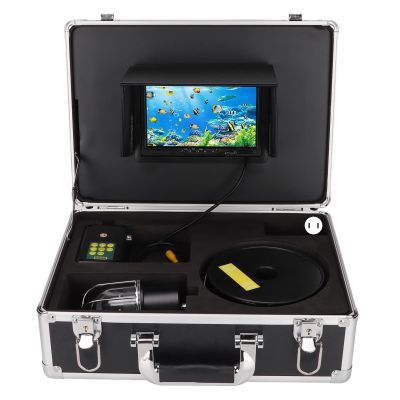 Brilluxa Underwater Fishing Camera, 7in Monitor Fish Finder, IP68 Waterproof 20 LED 360 Rotating Scope, Submersible Video Fishing Inspection Camera
