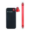 Verbatim Pocket SSD, 2TB External Hard Drive, Portable Solid State Drive USB 3.2 Gen 2 for Mac, PC & Game Console, Black/Red view 2
