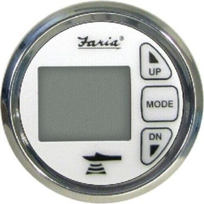 13852 Depth Sounder, White w/Transom Mounted Transducer and Temperature Sender 13852