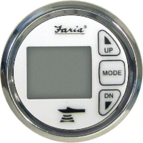 13852 Depth Sounder, White w/Transom Mounted Transducer and Temperature Sender 13852