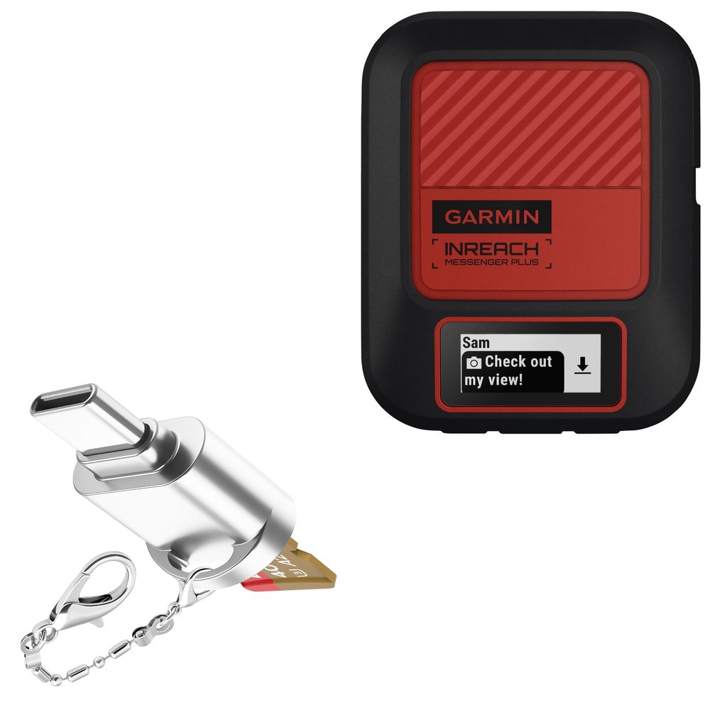 BoxWave Adapter Compatible with Garmin inReach Messenger Plus - Micro SD Card miniReader, USB Type-C OTG Reader USB3.0 Adapter Keychain - Metallic Silver
