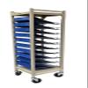 American Made Medical Chart Organizer Rack on Wheels, Welded Steel Frame, Coated Wire Shelves (Beige, 10 Binder Capacity (2.75" Max Size) view 2