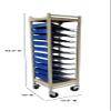 American Made Medical Chart Organizer Rack on Wheels, Welded Steel Frame, Coated Wire Shelves (Beige, 10 Binder Capacity (2.75" Max Size) view 4