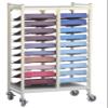 American Made Medical Chart Organizer Rack on Wheels, Welded Steel Frame, Coated Wire Shelves (Beige, 20 Binder Capacity (2.75" Max Size) view 1