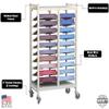 American Made Medical Chart Organizer Rack on Wheels, Welded Steel Frame, Coated Wire Shelves (Beige, 20 Binder Capacity (2.75" Max Size) view 2