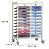 American Made Medical Chart Organizer Rack on Wheels, Welded Steel Frame, Coated Wire Shelves (Beige, 20 Binder Capacity (2.75" Max Size) view 3