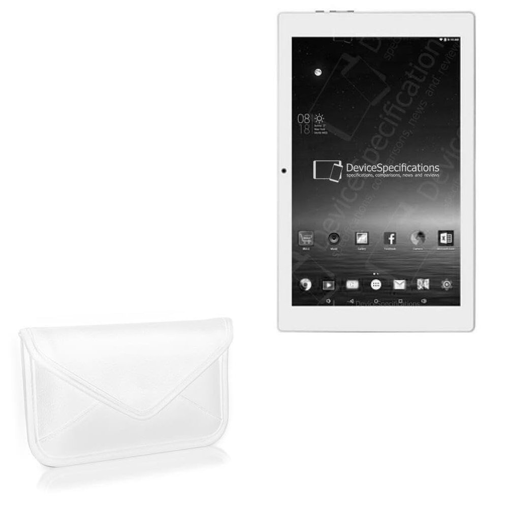BoxWave Case Compatible with iRulu eXpro X4 Plus - Elite Leather Messenger Pouch, Synthetic Leather Cover Case Envelope Design - Ivory White