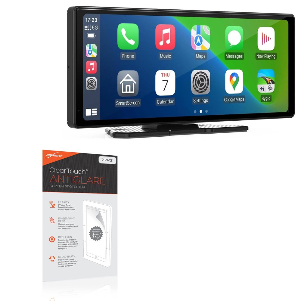 BoxWave Screen Protector Compatible with APHQUA Wireless Portable Carplay and Android Auto - ClearTouch Anti-Glare (2-Pack), Anti-Fingerprint Matte Film Skin