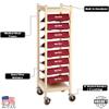 American Made Medical Chart Organizer Rack on Wheels, Welded Steel Frame, Coated Wire Shelves (Beige, 8 Binder Capacity (4.25" Max Size) view 2