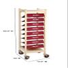 American Made Medical Chart Organizer Rack on Wheels, Welded Steel Frame, Coated Wire Shelves (Beige, 8 Binder Capacity (4.25" Max Size) view 3
