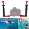 Acouto Dual Handle Aluminium Tray Stabilizer Rig Diving Underwater Camera Housing Case Mount with Double Stability for SLR Cameras Sports Cameras Diving Lights view 3