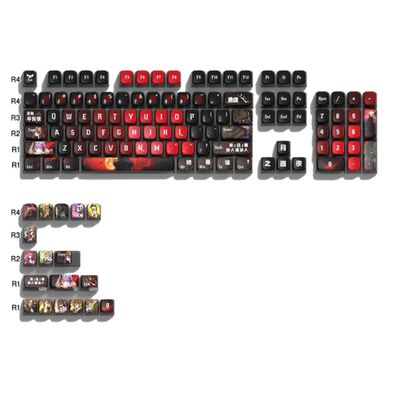 122 who is Undercover Four-Sided Side Light-transmitting Crystal Pudding hot Sublimation PBT Personalized keycaps MSA Height Keyboard Cap
