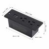 1500W Conference Recessed Power Strip Socket Drawer Desk Outlet with 2 AC Sockets 2 USB Ports Space Saving Power Station 1.5m Cord for Furniture Home Office Use (Black) view 3