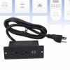 1500W Conference Recessed Power Strip Socket Drawer Desk Outlet with 2 AC Sockets 2 USB Ports Space Saving Power Station 1.5m Cord for Furniture Home Office Use (Black) view 4