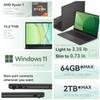 HP 255 G10 Professional Business Laptop, AMD Ryzen 7 7730U, 15.6" FHD IPS Display, 32GB RAM, 1TB SSD, HDMI, Wi-Fi 6, Webcam, Windows 11 Pro, Black, with Thunderobot ML101 Green Wireless Mouse view 2