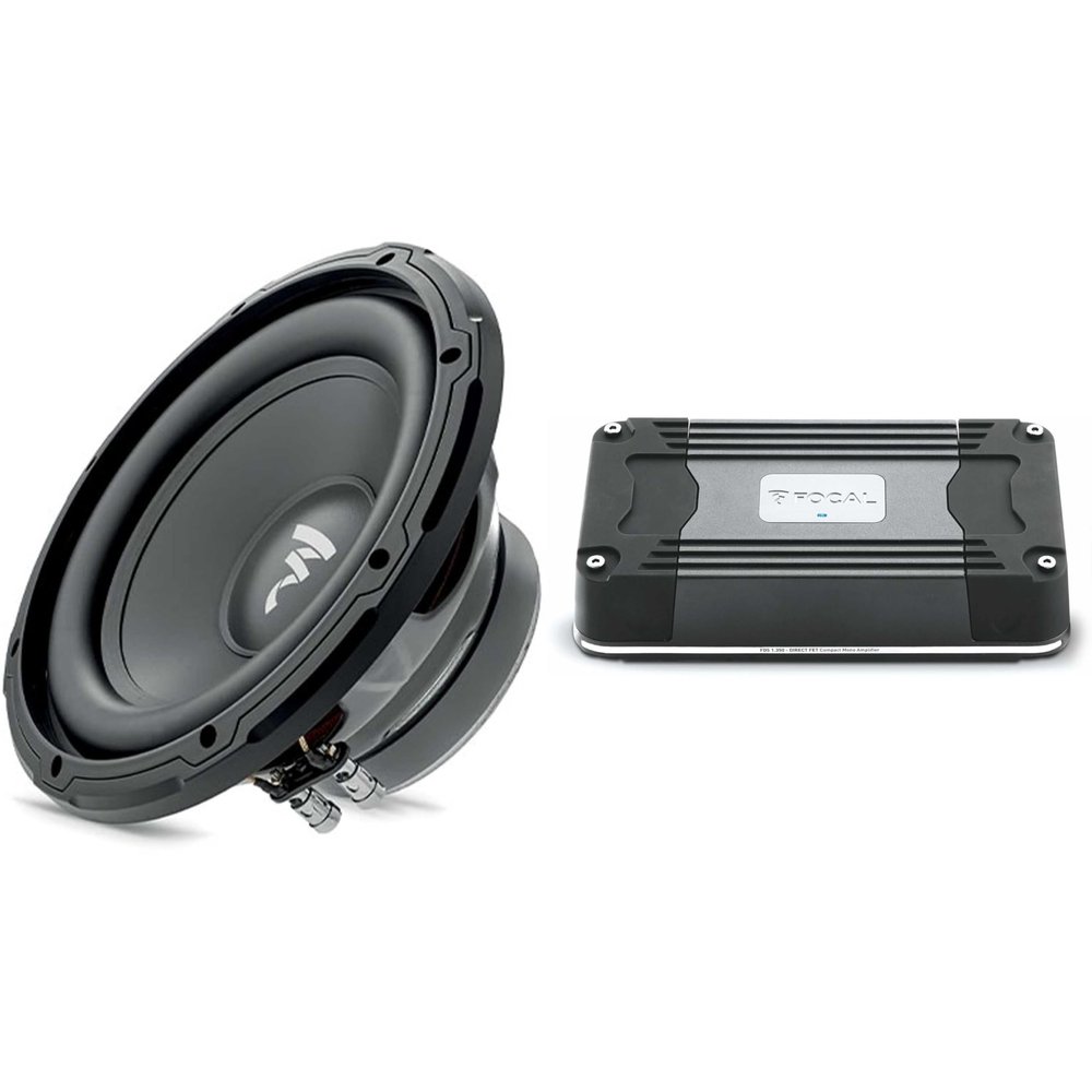 Focal FDS-1.350 1 Channel Amplifier 1 x 350 W and SUB 10 Dual 10" Subwoofer, Dual 4-Ohm Voice Coil, 250W RMS - 500 W MAX