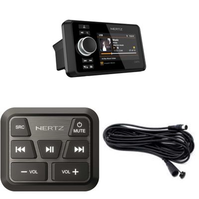 Hertz Capri H100 Marine 4.3" Color Display Media Receiver with HMC-U1 Remote Control and 16' Extension Cable