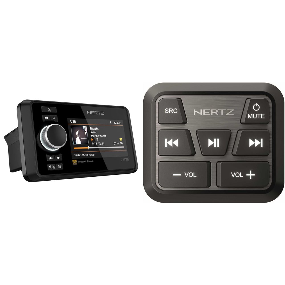 Hertz Capri H100 Marine 4.3" Color Display Media Receiver with HMC-U1 Remote Control