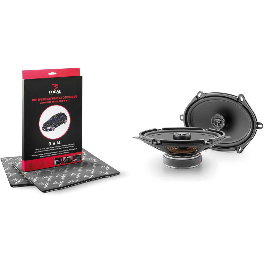 Focal ACX570 Auditor EVO Series 5" X 7" 2-Way Coaxial Speaker Kit BAM Acoustic Insulation kit