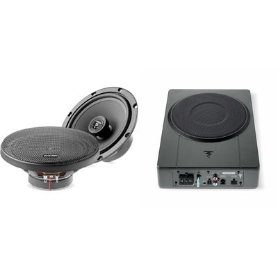 Focal ISUBACTIVE2.1 8 Underseat Amplified Subwoofer, RMS: 130W - MAX: 260W ACX165 Auditor EVO Series 6.5" 2-Way Coaxial Speaker Kit