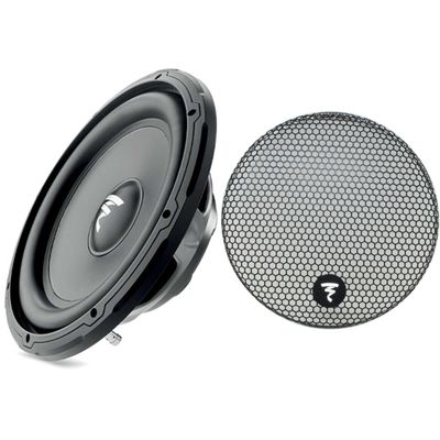 Focal SUB 12 Slim 12" Shallow Mount Subwoofer, Single 4-Ohm, 280W RMS - 560 W MAX and GR 12-12" Grille for Subwoofer Line