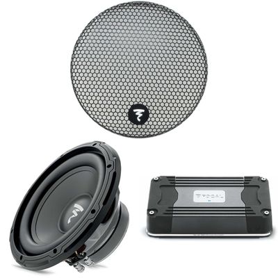 Focal SUB 10 Dual 10" Subwoofer, Dual 4-Ohm Voice Coil, 250W RMS - 500 W MAX, GR 10-10" Grille for Subwoofer Line and FDS-1.350 1 Channel Amplifier 1 x 350 W