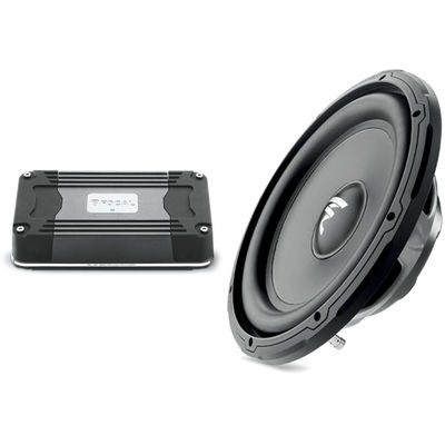 Focal FDS-1.350 1 Channel Amplifier 1 x 350 W and SUB 12 Slim 12" Shallow Mount Subwoofer, Single 4-Ohm, 280W RMS - 560 W MAX