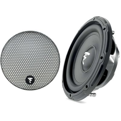 Focal SUB 10 Slim 10" Shallow Mount Subwoofer, Single 4-Ohm, 230W RMS - 460 W MAX and GR 10-10" Grille for Subwoofer Line