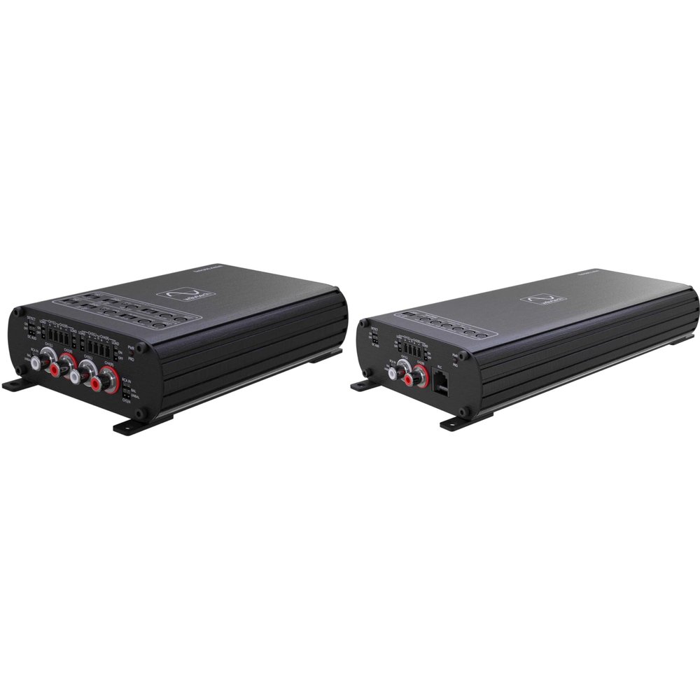 Wavtech link300.4mini - 300 Watt 4-Channel Amplifier, and Wavtech link500.1mini - 500 Watt Mono Amplifier