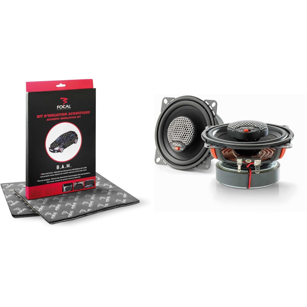 Focal ICU 100 4 Inch Coaxial Kit, RMS: 500W - MAX: 100W BAM Acoustic Insulation kit