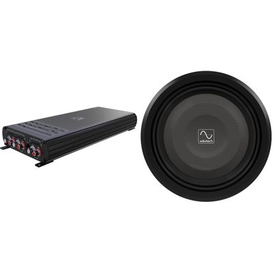 Wavtech thinPRO12-2 750 Watt 12" Shallow Subwoofer 2 ohm, and Wavtech Link1000.5PLUS 1000 Watt 5-Channel Amplifier
