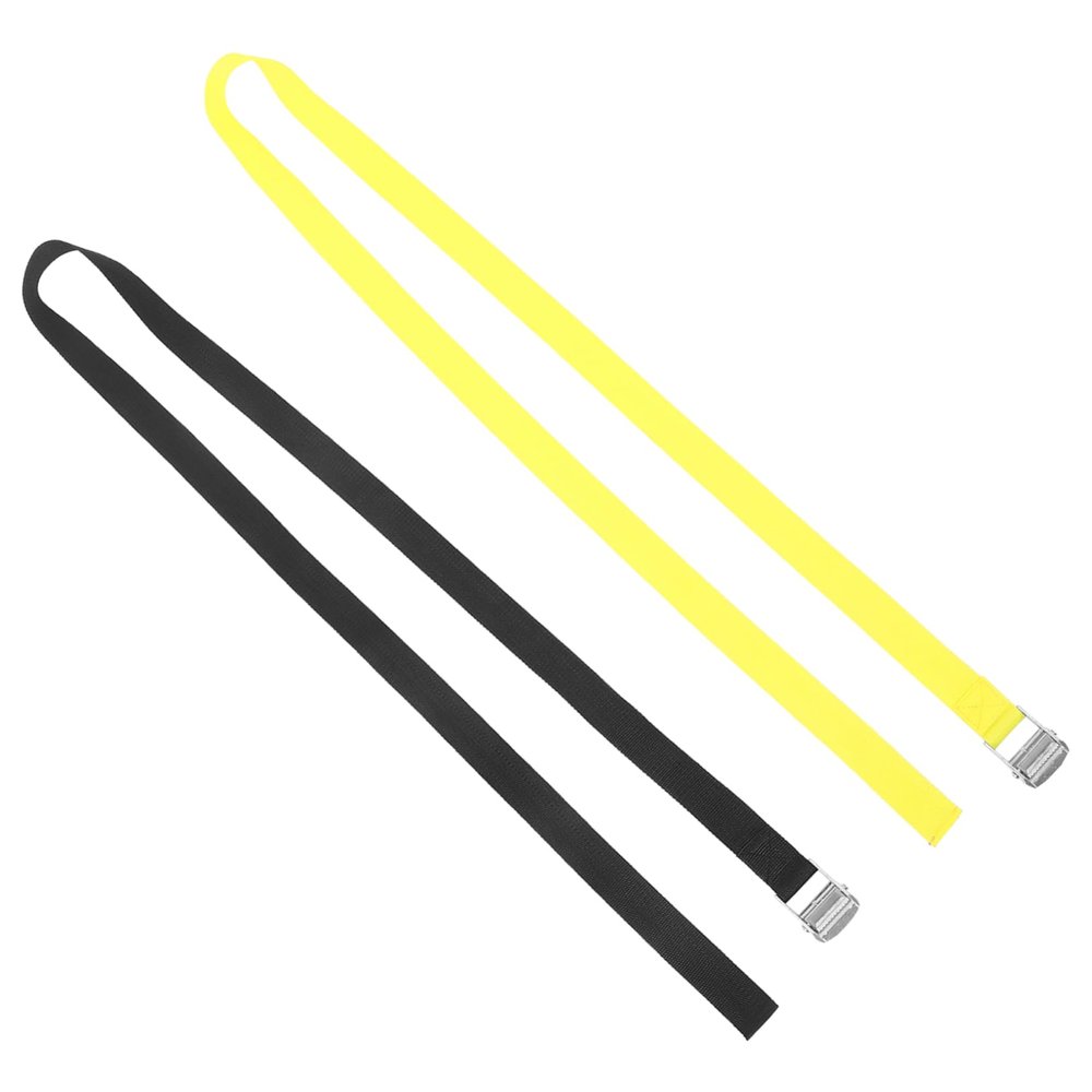 BCOATH 2pcs Adjustable Polyester Cargo Straps Durable Ratcheting Tie-Downs for Bikes Luggage and Outdoor Use Securing Items Black Yellow