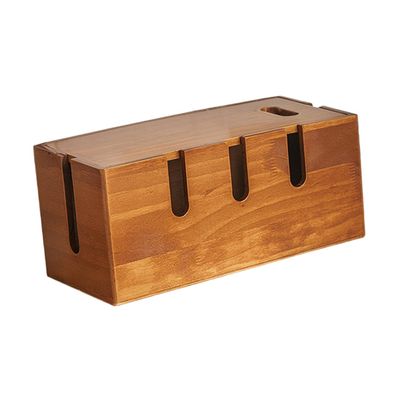 ABOOFAN Organizer Box Wooden Cord Concealer Cover for Desk Multi-Functional Storage for Wires Chargers and Electrical Accessories