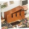 ABOOFAN Organizer Box Wooden Cord Concealer Cover for Desk Multi-Functional Storage for Wires Chargers and Electrical Accessories view 3