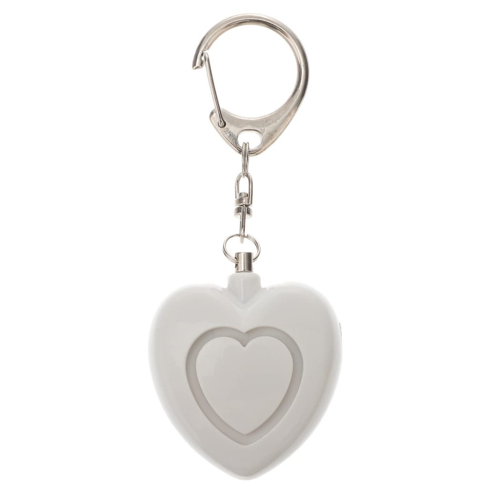 FELTECHELECTR Personal Alarm Keychain Heart-Shaped Led Security Alarm for Women Compact Self- Device Loud Siren Emergency Keychain for