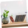 TINEASUR Vinyl Record Display Rack Sturdy Cd Organizer for Desktop Storage Stylish Holder for Albums Space-saving for Vinyl Collection Natural Finish for Home Decor view 2