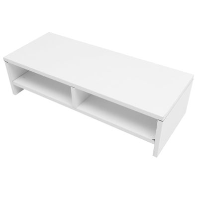 CIYODO Desktop Monitor Riser for Laptop Ergonomic Computer Stand with Extra Storage Space Sturdy White Design for Home Office Organization and Comfort