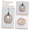 WOONEKY Natural Material Lampshade Ceiling Lamp Lampshade Weaving Lamp Shade Home Decor view 2