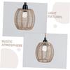 WOONEKY Natural Material Lampshade Ceiling Lamp Lampshade Weaving Lamp Shade Home Decor view 4