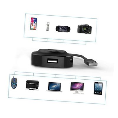ARTIBETTER Compact USB Hub 4 USB c 3.0 Ports Fast 480mbps Transfer for Phones Tablets Silver Travel-Friendly